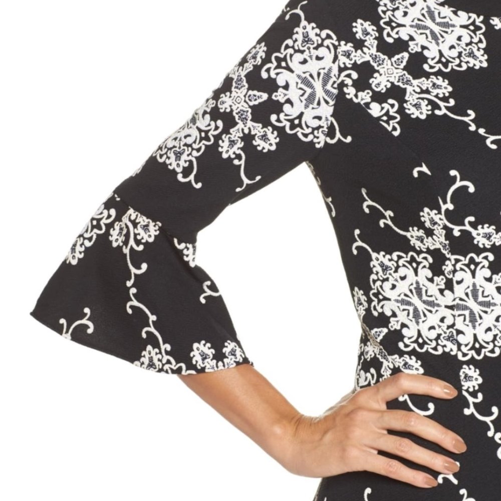 Adrianna Papell Flare Sleeve Sheath Dress - Picture 3 of 8